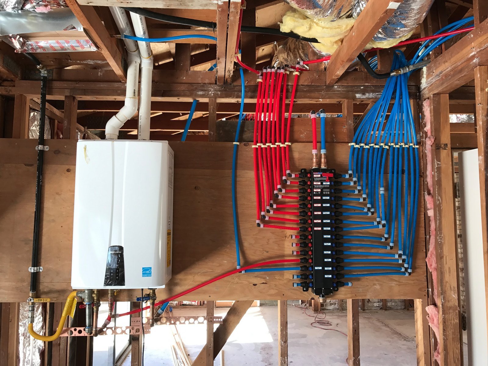 Smart home systems being built into the walls during construction